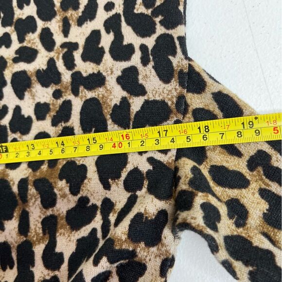 Reborn J Animal Print Front Tie Long Sleeve Scoop V Neck Dress Women Size Small - Picture 8 of 11